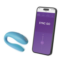 Смарт-вибратор для пар We-Vibe Sync GO Turquoise, тревел-кейс