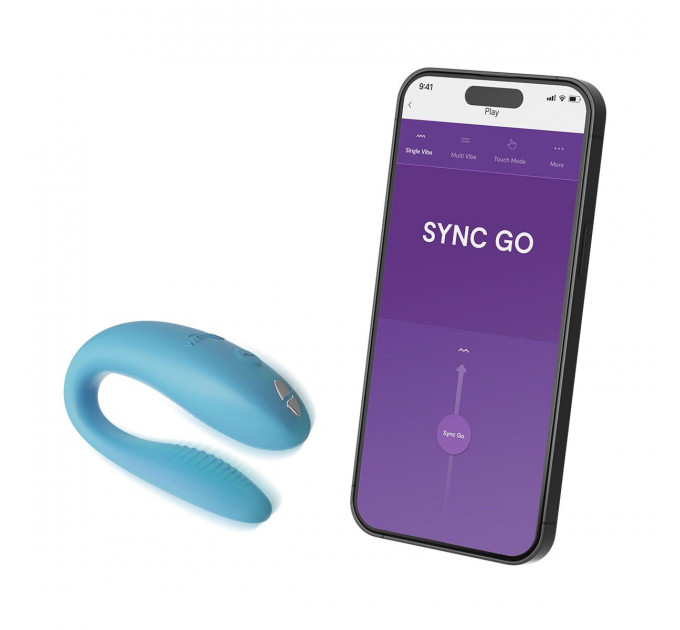 Смарт-вібратор для пар We-Vibe Sync GO Turquoise, тревел-кейс
