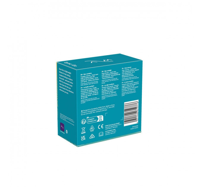 Смарт-вібратор для пар We-Vibe Sync GO Turquoise, тревел-кейс