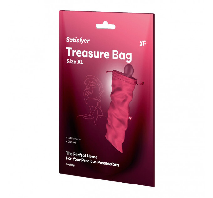 Мішечок для секс-іграшок Satisfyer Treasure Bag XL, рожевий, на шнурку