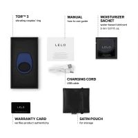 Ерекційне кільце з вібрацією LELO Tor 3 Base Blue, керування зі смартфона — Переглянути зображення 4