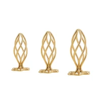 Металева анальна пробка LOCKINK SEVANDA Hollow Spiral Golden, L, золотиста, діаметр 3,9 см — Переглянути зображення 10