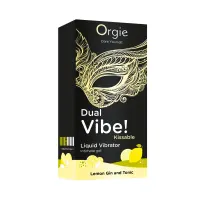 Рідкий вібратор Orgie Dual Vibe! Lemon Gin And Tonic Kissable Liquid Vibrator, 15 мл — Просмотреть изображение 6