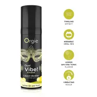 Рідкий вібратор Orgie Dual Vibe! Lemon Gin And Tonic Kissable Liquid Vibrator, 15 мл — Просмотреть изображение 4