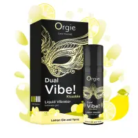 Рідкий вібратор Orgie Dual Vibe! Lemon Gin And Tonic Kissable Liquid Vibrator, 15 мл — Просмотреть изображение 2