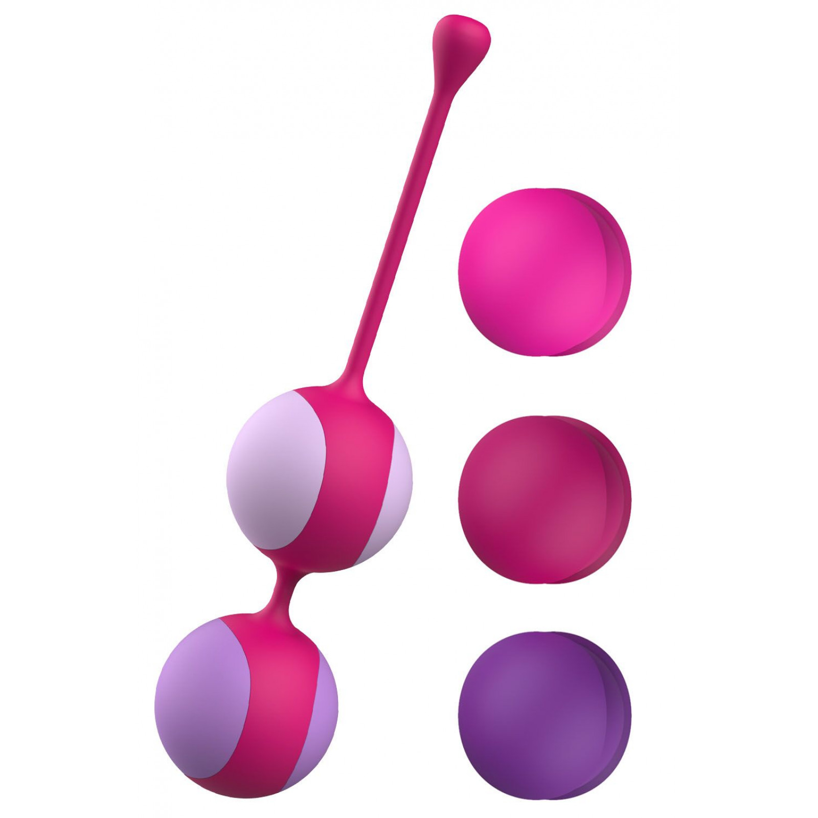 Вагінальні кульки Liebe Kewos — Cerise/Candy Violet, 5 кульок у комплекті, 15, 25, 35, 45 та 55 г