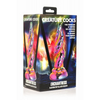 Фентезійний скляний фалоімітатор Creature Cocks Enchanting Rainbow Glass Dildo, 16 см — Переглянути зображення 4
