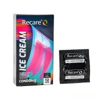 Презервативи Holographic Recare Ice Cream Big Dotted Condoms 12 шт, з пухирцями, аромат: морозиво — Переглянути зображення 1