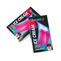 Презервативи Holographic Recare Ice Cream Big Dotted Condoms 12 шт, з пухирцями, аромат: морозиво — Переглянути зображення 4