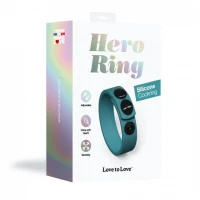 Регульоване ерекційне кільце на кнопках Love To Love HERO RING - TEAL ME — Переглянути зображення 7