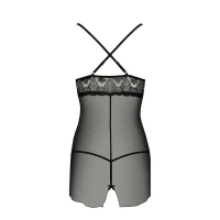 Прозора сорочка приталена Passion QUENTRIS CHEMISE L/XL, black, трусики — Просмотреть изображение 6