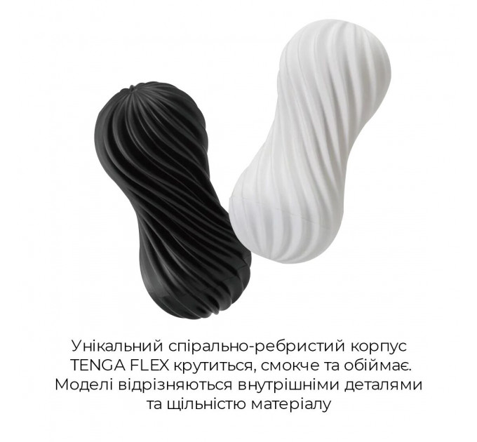 Мастурбатор Tenga Flex Silky White зі змінною інтенсивністю, можна скручувати