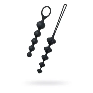 Набір анальних намистин Satisfyer Beads Black, силікон, макс. діаметр 3,3 см та 3,5 см