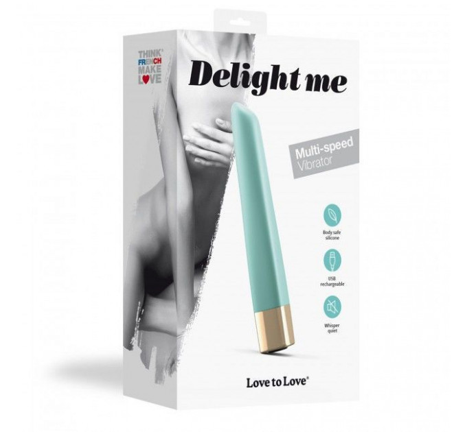 Мощный минивибратор Love To Love Delight Me Menthe с мягким кончиком, 16 режимов работы