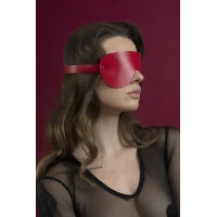 Маска на очі Feral Feelings - Blindfold Mask, натуральна шкіра, червона — Просмотреть изображение 2