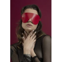 Маска на очі Feral Feelings - Blindfold Mask, натуральна шкіра, червона — Просмотреть изображение 1