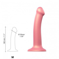 Насадка для страпона Strap-On-Me Mono Density Dildo Rose M, диам. 3,3см, однослойный силикон, гибкий Насадка для страпона Strap-On-Me Mono Density Dildo Rose M, диам. 3,3см, однослойный силикон, гибкий