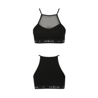 Спортивный топ с прозрачной вставкой Passion PS006 TOP L, black