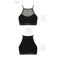 Спортивний топ з прозорою вставкою Passion PS006 TOP L, black — Переглянути зображення 6