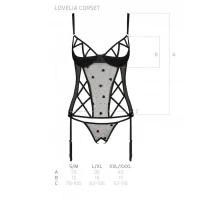 Корсет з підв'язками, стрінги Passion LOVELIA CORSET XXL/XXXL, black — Переглянути зображення 7