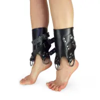 Поножі-манжети для підвісу за ноги Art of Sex – Leg Cuffs For Suspension, чорні, натуральна шкіра — Переглянути зображення 1