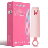 Вібратор CuteVibe Teddy Pink (Black Dildo), реалістичний вібратор під виглядом морозива — Переглянути зображення 4