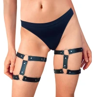 Гартери на ногу із натуральної шкіри Art of Sex - Kristina Leg Garters (2 шт), цвет Чорний — Переглянути зображення 2