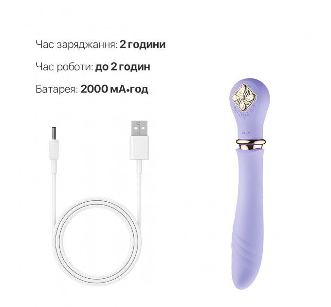 Пульсатор із підігрівом Zalo Sweet Magic - Desire Fantasy Violet, турбо режим