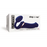 Безремінний вібрострапон з вакуумною стимуляцією Strap-On-Me MULTI ORGASM Blue L, регульований — Переглянути зображення 14