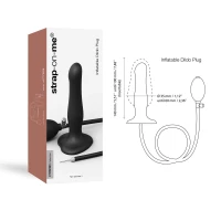 Надувний фалоімітатор Strap-On-Me INFLATABLE DILDO PLUG - NOIR, кулька всередині, діаметр до 6 см — Переглянути зображення 4