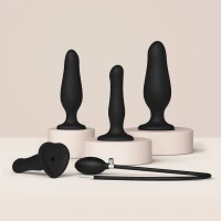 Надувний фалоімітатор Strap-On-Me INFLATABLE DILDO PLUG - NOIR, кулька всередині, діаметр до 6 см — Переглянути зображення 6