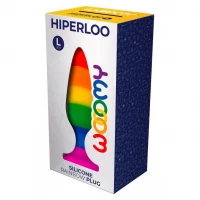 Силіконова анальна пробка Wooomy Hiperloo Silicone Rainbow Plug L, діаметр 3,9 см, довжина 13,1 см — Переглянути зображення 3