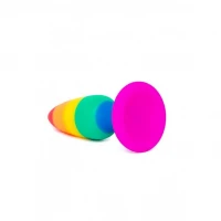 Силіконова анальна пробка Wooomy Hiperloo Silicone Rainbow Plug L, діаметр 3,9 см, довжина 13,1 см — Переглянути зображення 2