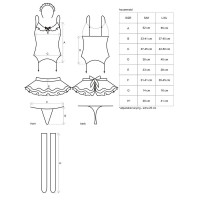 Эротический костюм горничной с юбкой Obsessive Housemaid 5 pcs costume S/M, black, топ, юбка, стринги, повязка на голову, чулки — Просмотреть изображение 7