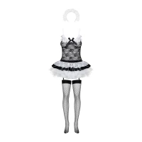 Еротичний костюм покоївки зі спідницею Obsessive Housemaid 5 pcs costume S/M, black, топ, спідниця, стринги, пов'язка на голову, п — Переглянути зображення 8