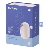 Вакуумний стимулятор із вібрацією Satisfyer Pro To Go 2 Beige — Переглянути зображення 7