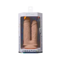 Подвійний фалоімітатор з вібрацією SilexD Double Gusto Vibro Flesh (Model 1 size 8&quot; &amp; 7&quot;) + LRS, діаметр 4,5 см та 3,7 см — Просмотреть изображение 10