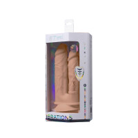 Подвійний фалоімітатор з вібрацією SilexD Double Gusto Vibro Flesh (Model 1 size 8&quot; &amp; 7&quot;) + LRS, діаметр 4,5 см та 3,7 см — Просмотреть изображение 7