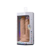 Подвійний фалоімітатор з вібрацією SilexD Double Gusto Vibro Flesh (Model 1 size 8&quot; &amp; 7&quot;) + LRS, діаметр 4,5 см та 3,7 см — Просмотреть изображение 12