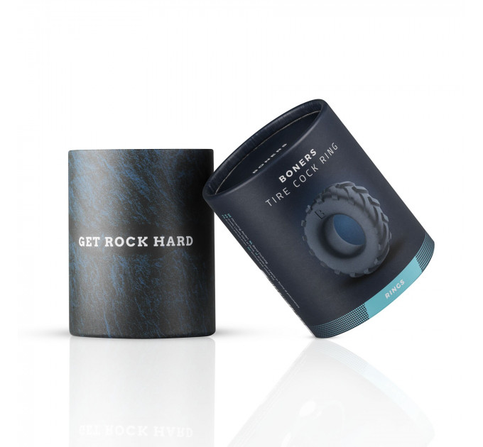 Ерекційне кільце-шина Boners Tire Cock Ring – Grey, внутрішній діаметр 2,5 см