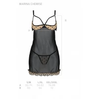 Еротичний пеньюар Passion MARINA CHEMISE, XXL/XXXL, beige — Переглянути зображення 5