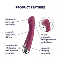 Вібратор з ротацією Satisfyer Spinning G-Spot 1 Red, плоский майданчик для стимуляції точки G — Переглянути зображення 12