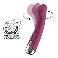 Вібратор з ротацією Satisfyer Spinning G-Spot 1 Red, плоский майданчик для стимуляції точки G — Переглянути зображення 1