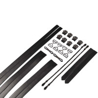 Набір для бондажу LOCKINK 8-Bondage-Straps Restraint Set, чорний 8 ременів з натуральної шкіри