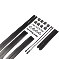 Набір для бондажу LOCKINK 8-Bondage-Straps Restraint Set, чорний 8 ременів з натуральної шкіри — Переглянути зображення 5