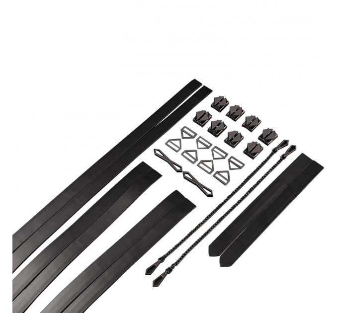 Набір із 8 ременів для зв'язування LOCKINK 8-Bondage-Straps Restraint Set - Black