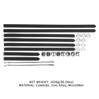 Набір для бондажу LOCKINK 8-Bondage-Straps Restraint Set, чорний 8 ременів з натуральної шкіри — Переглянути зображення 8