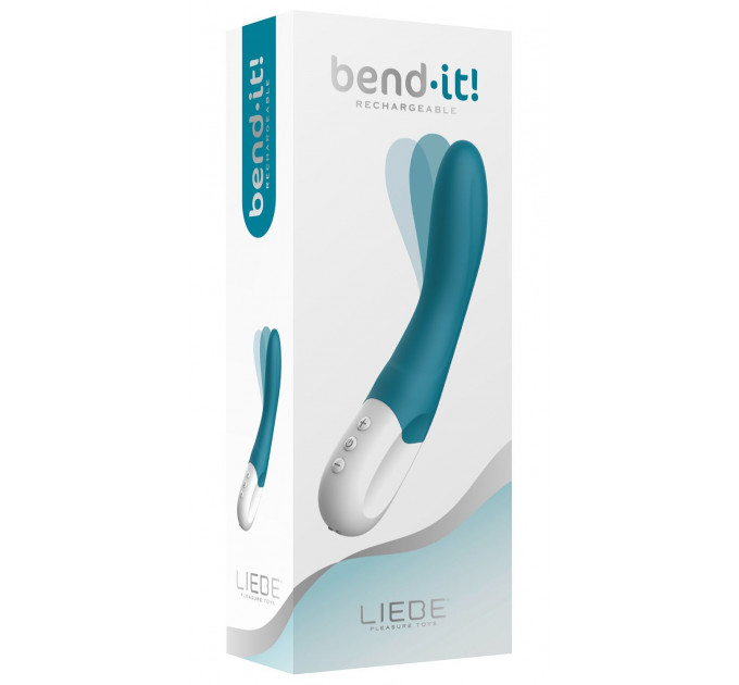 Вібратор точки G Liebe Bend It Rechargeable Ocean Blue, 10 режимів, дуже потужний, гнучкий стовбур