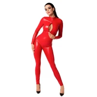 Комбінезон Noir Handmade F353 Red powerwetlook overall - 3XL — Переглянути зображення 3