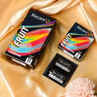 Презервативи Holographic Recare Fruit Flavour Condoms 12 шт, аромати: м'ята, банан, полуниця — Просмотреть изображение 5